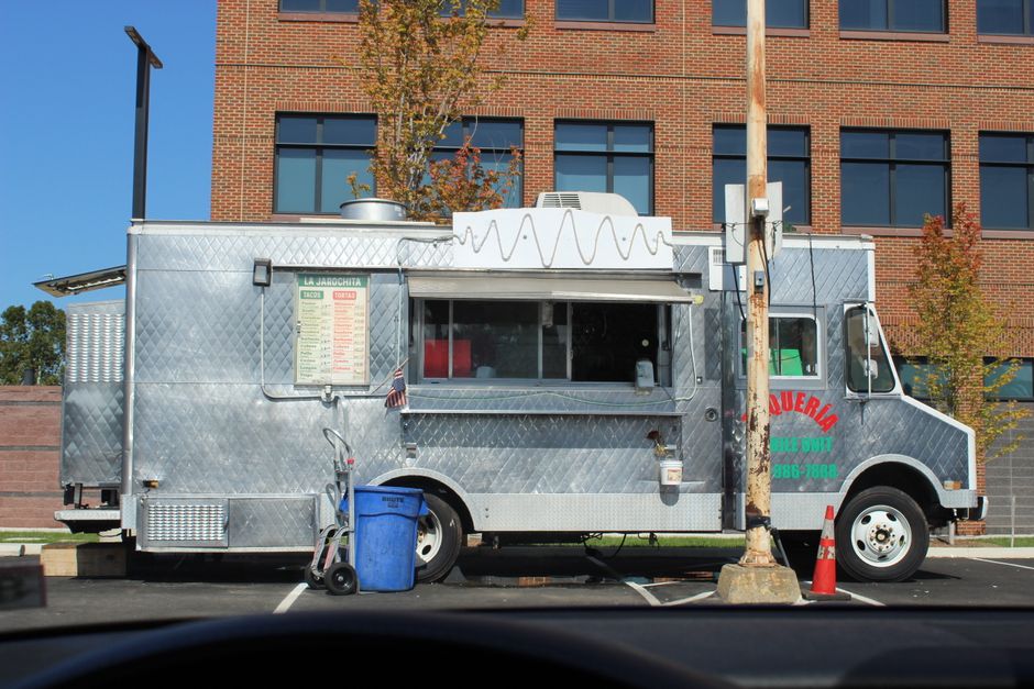 Our taco truck serving customers